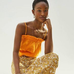 NWT Anthropologie April Gauzy Tank dark yellow XL